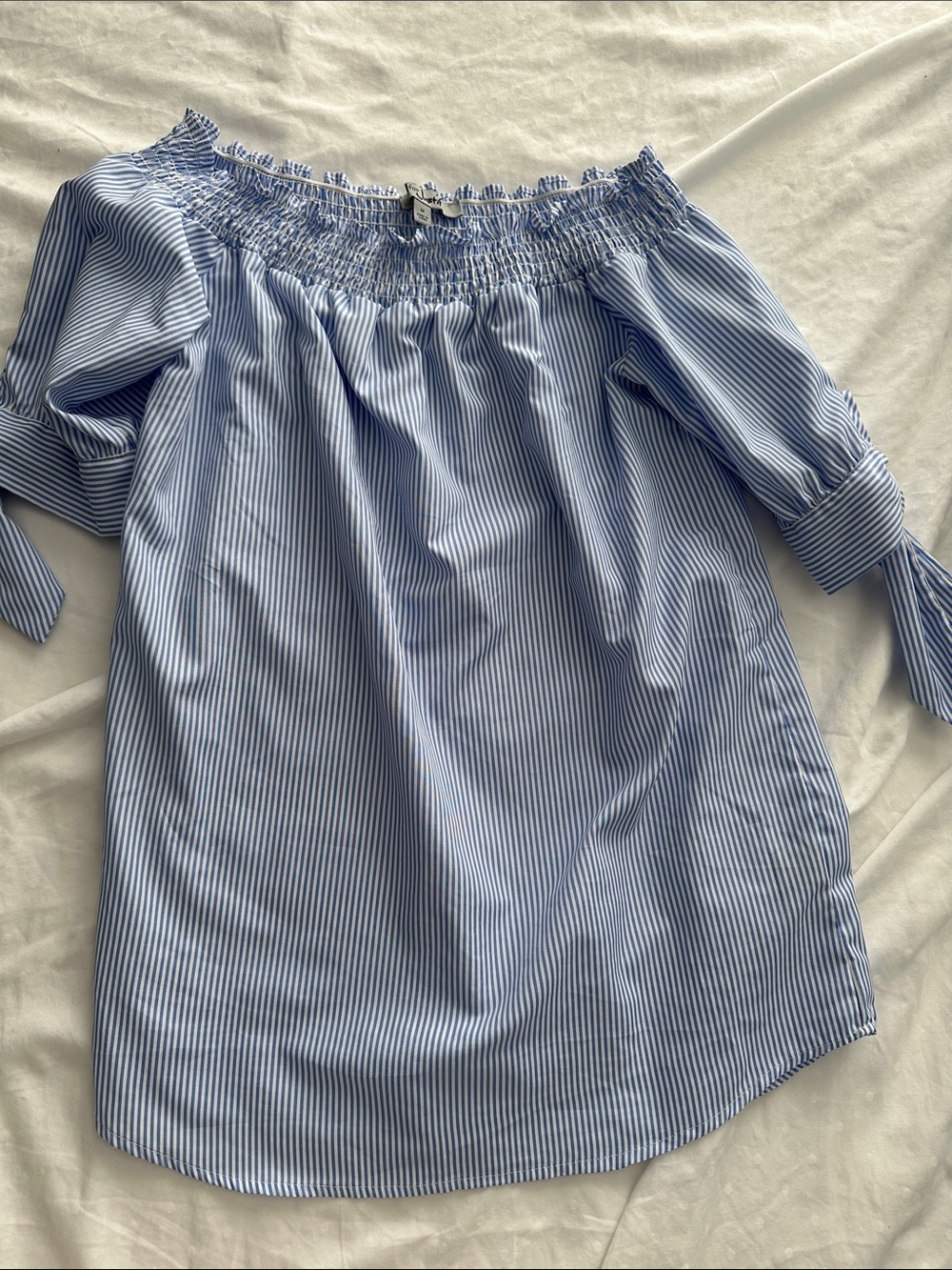 J for Justify Blue & White Striped Off-Shoulder Blouse